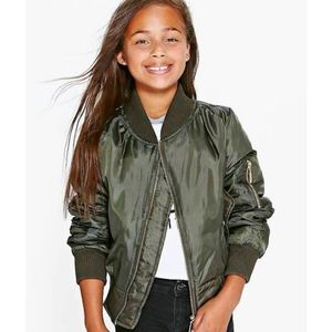 Girls green bomber jacket